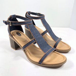 Dr Scholl's SHINE Sandals Chambray Denim NWOB